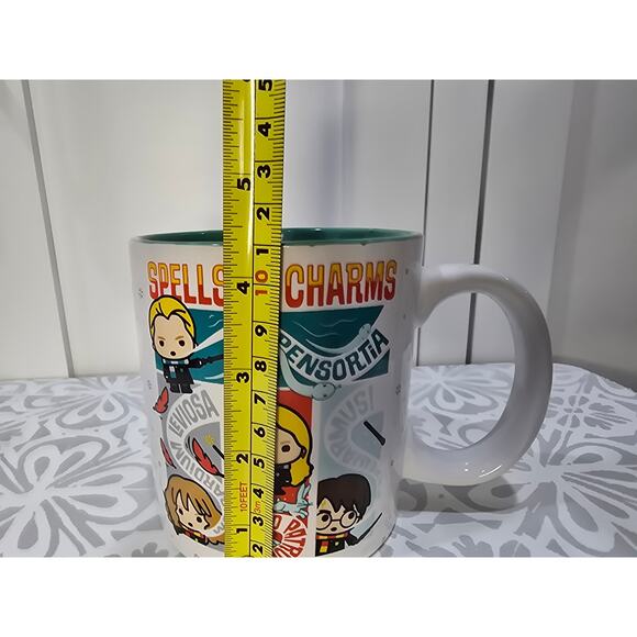 Harry Potter “Spells & Charms” 20 oz Ceramic Mug – Chibi Characters, Teal Int. - Picture 14 of 14